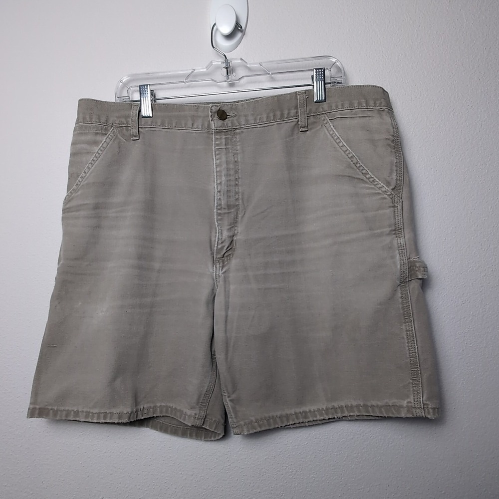 Vintage Carhartt Carpenter‎ Short Men's 40x7.5 Gray B25 DES 90s Distressed